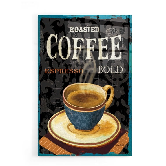 Epic Art 'Today s Coffee IV' by Lisa Audit, Acrylic Glass Wall Art, 16"x24"