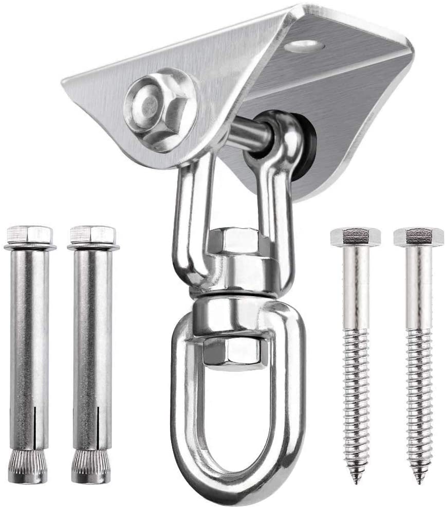 Crochet De Plafond Inox 304 Pivotant 180° - Support 500 Kg Pour Hamac, Balançoire, Sac De Boxe