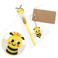 thumbnail image 1 of BESTYASH 12Jgo Llaveros Y Plumas Bolígrafo De Abeja En Material Resistente Para Eventos, 1 of 6