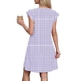 thumbnail image 6 of Levmjia Women's Gingham Dress Summer Sleeveless V Neck Casual Shift Dress with Pockets Cute A Line above Knee Length Dress for Women Daily Vacation Beach Sundress, 6 of 6