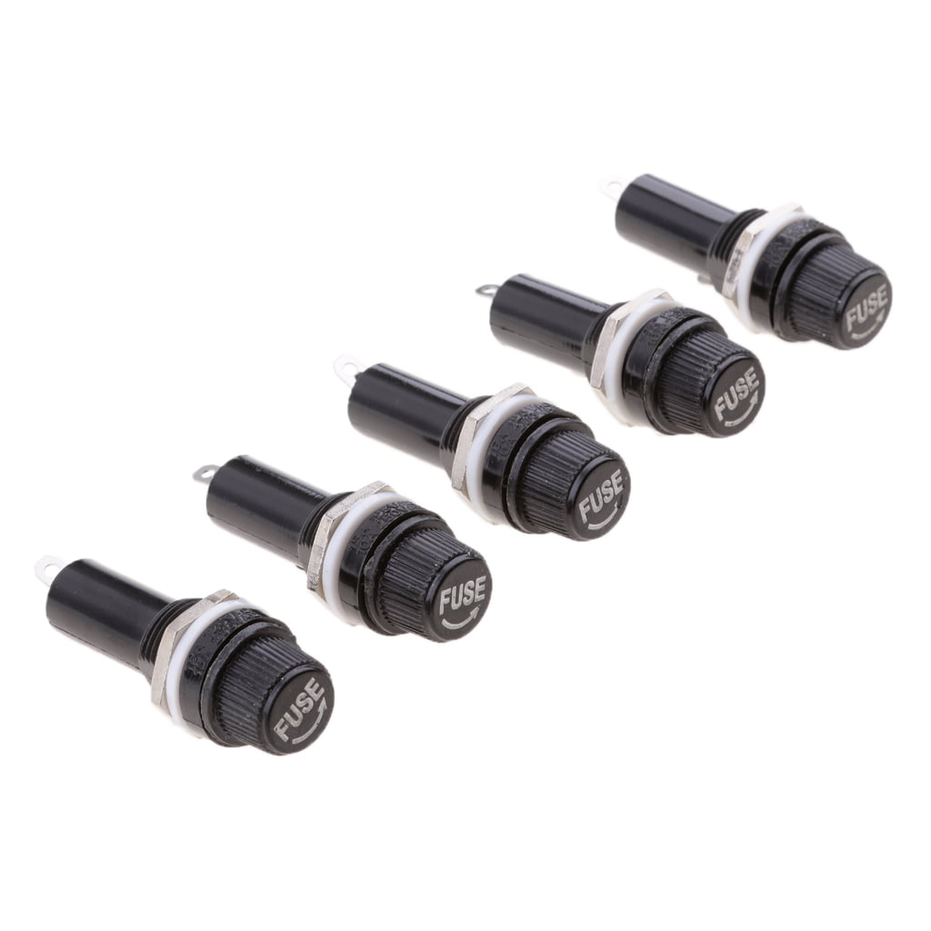 Dash Panel Mount Screw Cap Fuse Holder Case for Glass Tube Fuses 6x30mm 15A