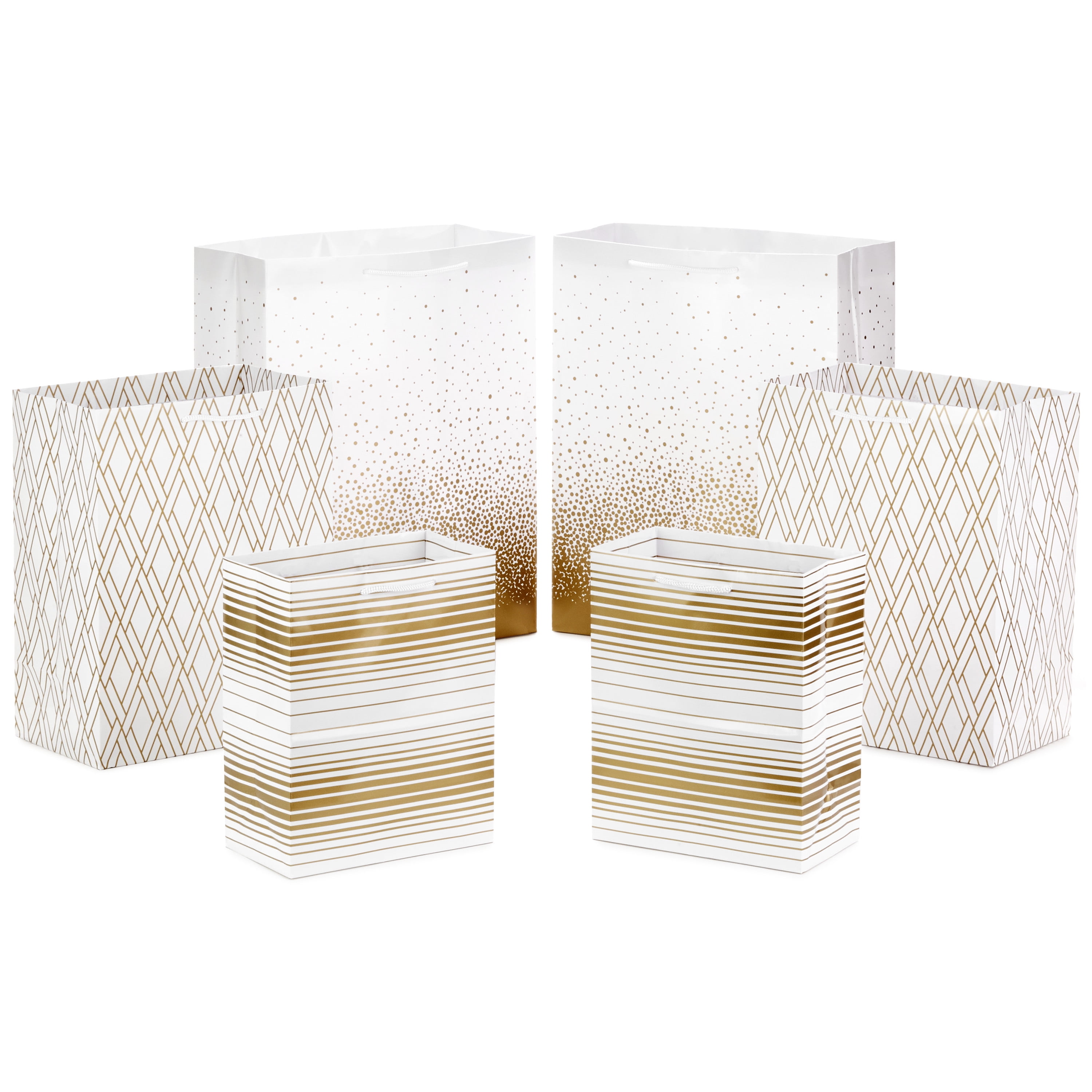 Hallmark Multi-color Striped Wedding Gift Bags, 6 Count
