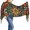 Blue, Brown and Red, variant on Women's Black, Brown and Blue Graphic Printed Fringed Scarf, 26 x 77 in Long Shawl Wrap for Travel and Everyday Wear