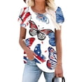 thumbnail image 4 of SELONE Fourth of July Print Oversized Workout Shirts for Women Star Tops V Neck Short Sleeve Clothes Patriotic Wear, 4 of 4
