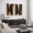 thumbnail image 3 of Framed Canvas Print Geometric Abstract Wall Art Set of 2 Mid-Century Modern Decorative for Living Room Bedroom - 16"x24"x2 WHITE, 3 of 8