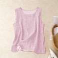 thumbnail image 6 of Women's Loose Fit Cotton Linen Striped Tank Top Sleeveless Round Neck Blouse Breathable Fabric for Spring Summer Layering and Date Nights, 6 of 7