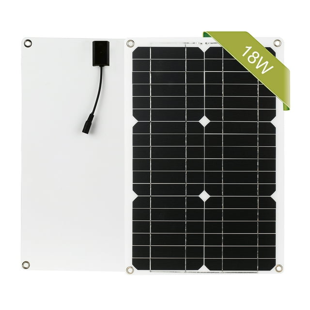 TFixol Kit de Panneau Solaire 18W 12V Module Monocristallin avec Câble de Connexion SAE