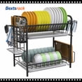 thumbnail image 1 of Bextsrack 2 Layers Plate Drying Rack for Kitchen,Black, 1 of 7