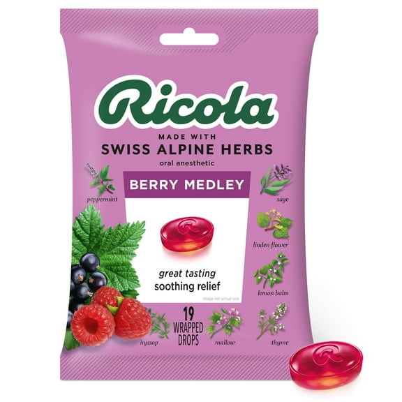 Ricola Throat Drops, Berry Medley, 19 Count