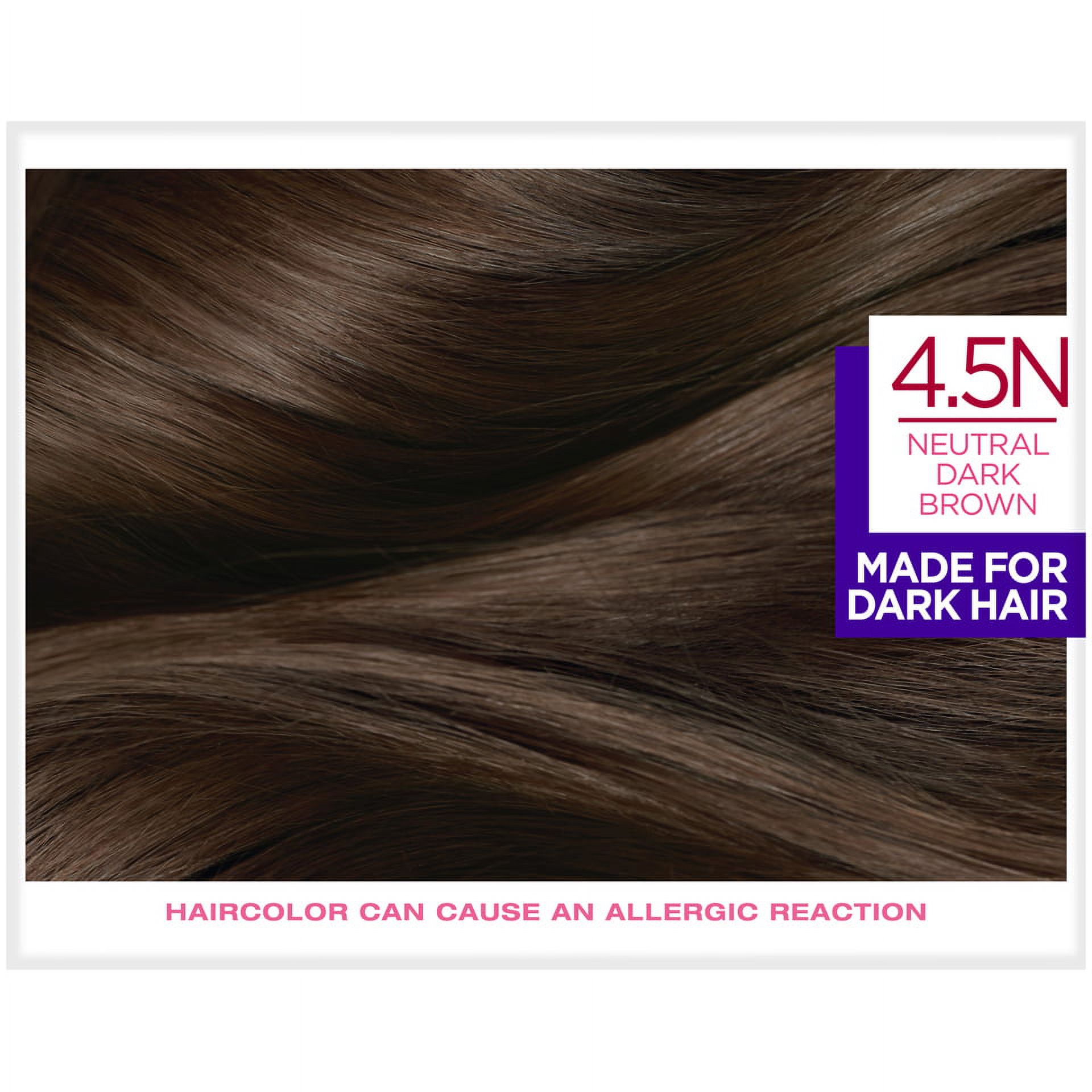 L'Oreal Paris Excellence Créme Permanent Triple Protection Hair Color, 4.5N Dark Neutral Brown, 1 kit