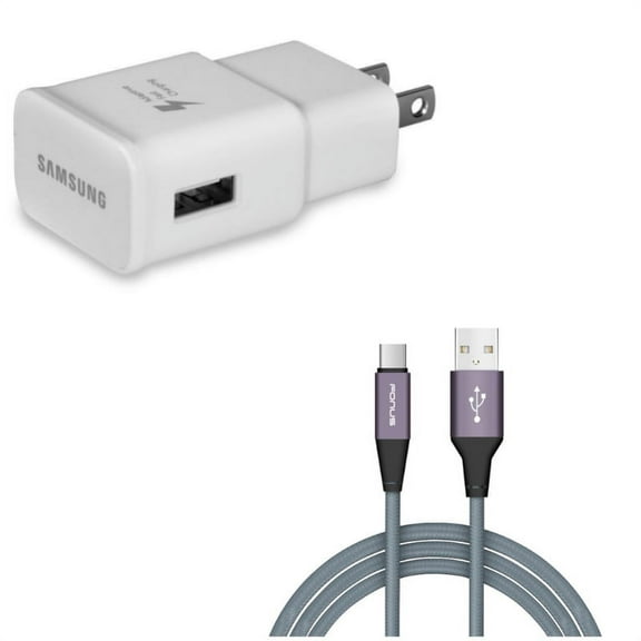 10ft USB Cable   OEM Home Charger for Motorola One 5G Ace Phone - Type-C Charger Cord Power Wire and Adaptive Fast USB Power Adapter Combo for Motorola One 5G Ace (2021)