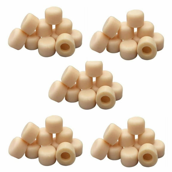 Renovators Supply Almond Premium Silicone Door Stopper Tips 1/4" ID Door Stopper Bumper Caps 10 Replacement Tip Ends for Absorbing Shock Wall and Floor Protector Pack of 5