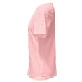 thumbnail image 6 of CUZIBR Women Casual Shirt Solid Color Hollow Out Jacquard Short Sleeve Button V-Neckt Shirt Soft Basic Tee Trendy Spring Summer Comfort Fit Breathable Elegant Tops Casual Top Blouse,Pink,L, 6 of 8