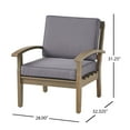 thumbnail image 3 of Set of 2 Gray and Blue Hand Crafted Outdoor Patio Club Chairs with Cushions 32.25", 3 of 7