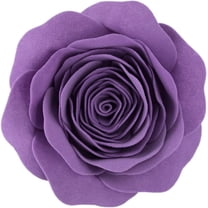 JWH 3D Round Decorative Handmade Valentine Flower Throw Pillow Covers with insert for Couch Bed Living Room Chair Bedroom 14 Inch Lilac