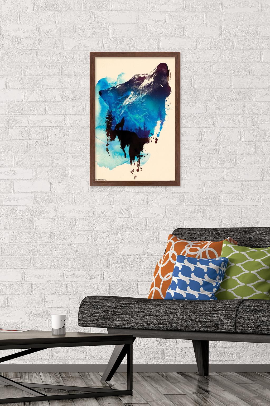 Robert Farkas - Wolf Paint Wall Poster, 14.725" x 22.375", Framed