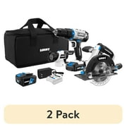 (2 pack) HART 3-Tool 20-Volt Cordless Combo Kit with and 16-inch Storage Bag, (1) 20-Volt 1.5Ah (1) 20-Volt 4.0Ah Lithium-Ion Batteries