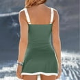 thumbnail image 7 of Women Two Piece Tankini Swimsuits with Skirt Vintage Tummy Control Swimdress Push Up Swimwear Bathing Suits Green M Clearance, 7 of 7