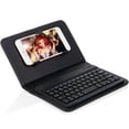thumbnail image 1 of Étui Clavier Sans Fil en Cuir Pu Portable avec Clip de Téléphone Support Protection Complète, 1 of 8