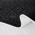 thumbnail image 5 of Castle Fairy Vintage Aztec Strip Bed Spread Queen 3pcs,Minimalism Tribal Geometric Queen Coverlet Set,Charcoal Black,1 Quilt and 2 Pillowcases, 5 of 7