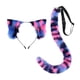 thumbnail image 2 of Diadema con orejas de animales, conjunto de cola, tocado, accesorios de disfraz, tocados, adorable vestido de cola larga para juegos de rol, mujeres y azul rosado, 2 of 10