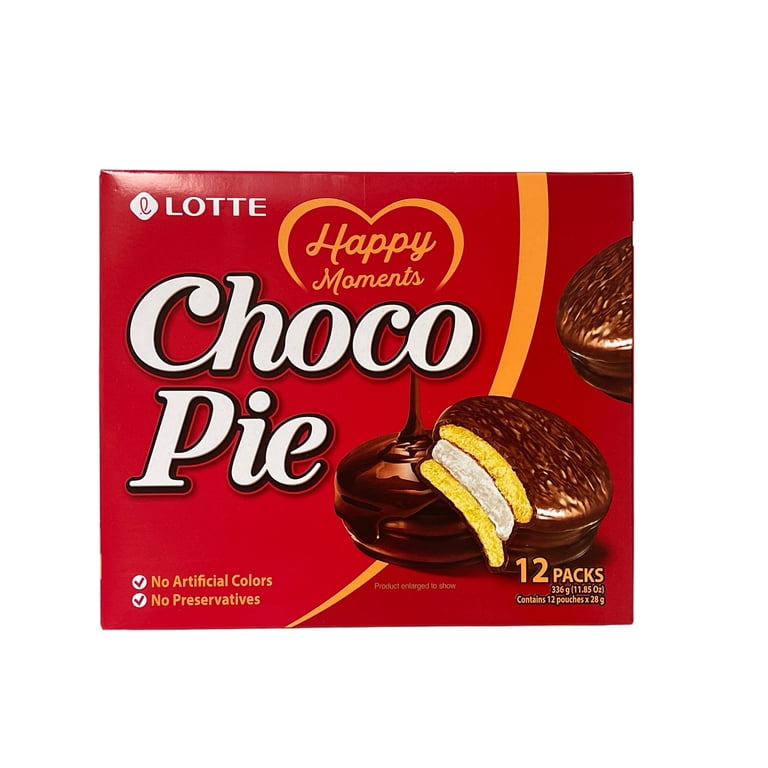 ダーツ chocopie Lotte, Choco Pie, 11.85 oz, Original Snack, Box of 12 Packs