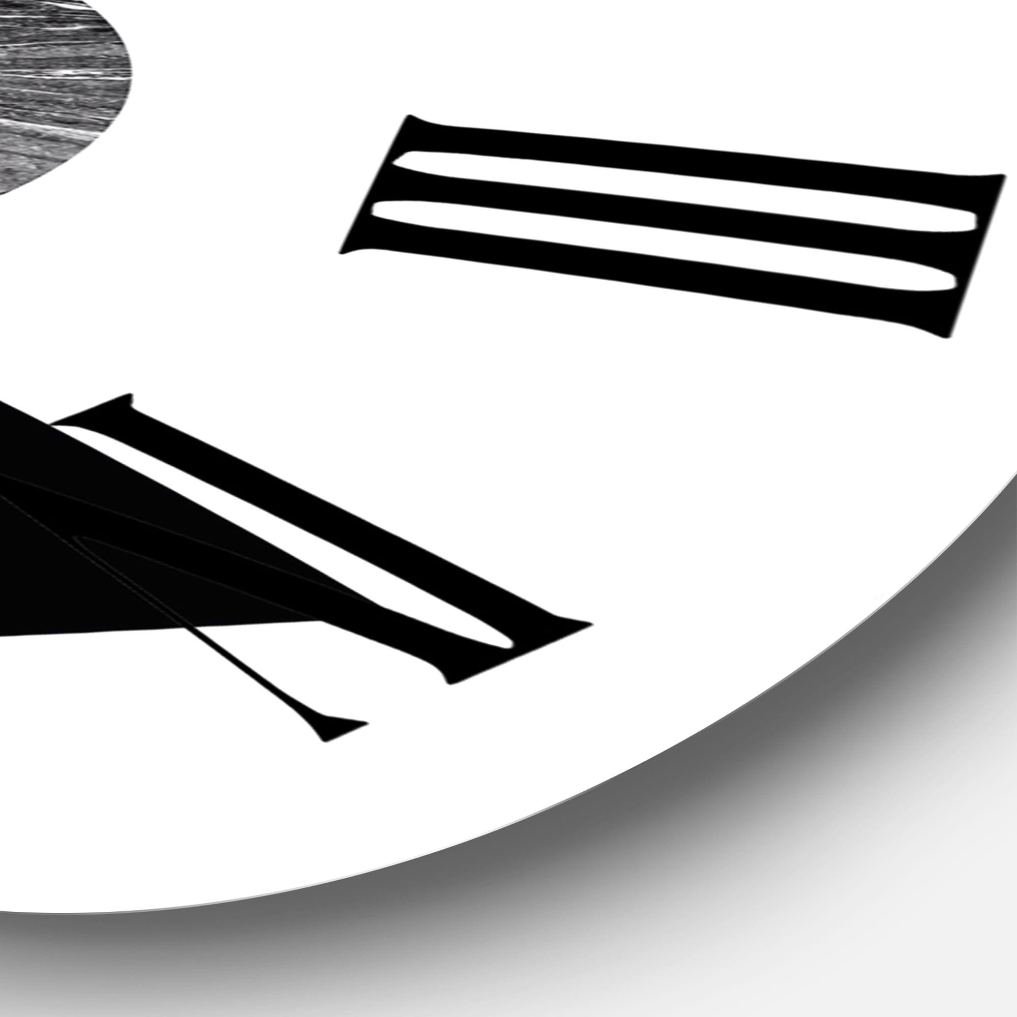 Designart 'Tropical Palm Leaf With Abstract Geometry Shapes I' Modern Wall Clock
