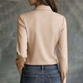 thumbnail image 4 of Noric Women's Long Sleeve Button Down Shirt Classic Lapel Collar Solid Color Tops Business Office Workwear, 4 of 9