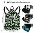 thumbnail image 2 of HAWEE Dry Wet Drawstring Backpack with Shoe Compartment for Women Waterproof Yoga String Bag Outdoor Sports Rucksack for Gym/ Beach/ Swim Pool, Avocado, 2 of 6