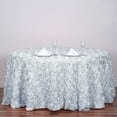 thumbnail image 3 of BalsaCircle 132" Raised Round Satin Tablecloth Rosette Floral Kitchen Dinner White, 3 of 3