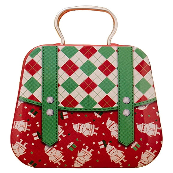 Christmas Cookie Tins with Handles Xmas Candy Tin Small Metal Candy Box Mini Tinplate Cookie Candy Boxes for Gift Giving Holiday Party Favors, 7 Styles, 2.8 x 2.4 Inch