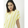 thumbnail image 5 of Moomaya Printed V-Neck Long Tops For Women, Short Sleeve Regular Fit Shirt, 5 of 8