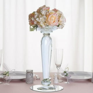 Efavormart 2 Pack | 11" Premium Cut Crystal Glass Pillar Candle Holder ...