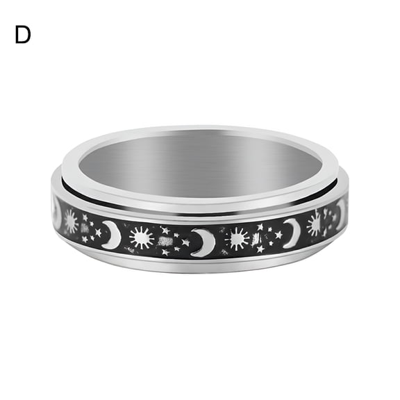 DESIGNICE Spinner Rings Long Lasting Unisex Anti-Rust Alloy Moon Star Fidget Ring Stress Relieving Anxiety Ring for Party