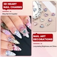 thumbnail image 3 of Uxcell 10 Pcs 3D Heart AB Blue Nail Charm Rhinestones 12x13mm K9 Glass Crystal Rhinestones Pointed Back Crooked Heart Gems, 3 of 6
