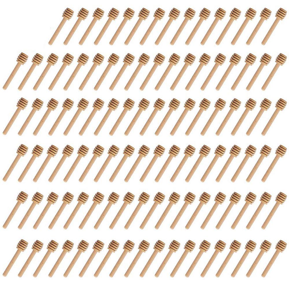 100 Bâtons De Miel En Bois – 8 Cm, 3 Ailerons, Emballés Individuellement (pour Verre à Miel, Mariage)