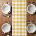 thumbnail image 4 of Table Runner 108 Inches Long for Kitchen Dining, Yellow Yak Dresser Scarf Farmhouse, Dining Table Decorations for Wedding/Parties, Sunflowers Checkered Elegant Pastoral Buffalo 13 x 108 In, 4 of 8