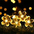 thumbnail image 3 of Guirnaldas de luces solares de 5m, 7m, 12m, 22m, flor de melocotón, lámpara alimentada por energía Solar, guirnaldas de luces LED de 6V, decoración navideña para jardín para exteriores, 3 of 4