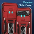 thumbnail image 5 of KOMI Case for Google Pixel 9/9 Pro with Slide Camera Cover+Screen Protector(1 Pack), Rotated Ring Kickstand Military Grade Shockproof Protective Cover-Red, 5 of 5