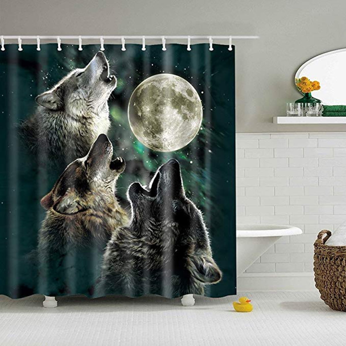 Dreamcatcher Wolf Star Bath Mat Bathroom Carpet Bedroom Floor Rug Non-Slip24x16" 