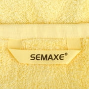 SEMAXE 4 Piece Hand Towel Set. 600GSM Long-Staple Purcotton Towels for Bathroom, 2 Piece Yellow and 2 Piece Gray
