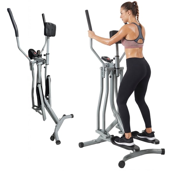JDNRXO Space Walker Air Walker Elliptical Trainer - Foldable Low-Impact Cardio Machine with Digital Monitor, Padded Arms, 150kg Capacity for Home Use