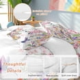 thumbnail image 2 of Queen 4 Piece Bedding Set Blossom Floral Hummingbird Soft Breathable Duvet Cover and Pillowcase, Butterfly Blossom Flower Plant Duvet Cover Set Bed Sheets for Bedroom Dormitory Guest Room, 2 of 9