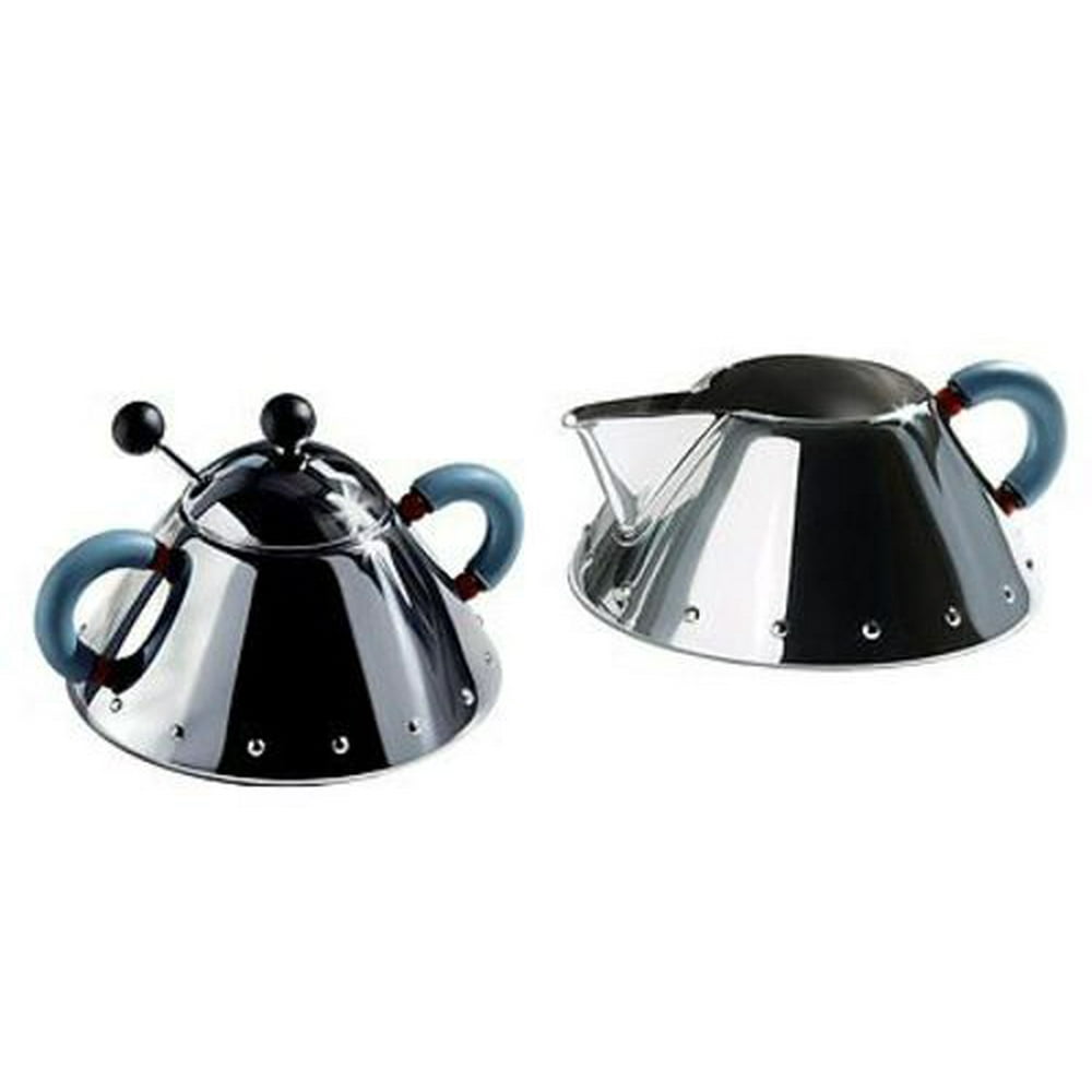 Alessi Michael Graves Series Stainless Steel Creamer & Sugar Bowl Set