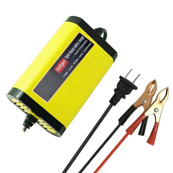 AREALER Car Motorcycle 12V 2A Full Automatic 3 Stages Acid AGM Intelligent LCD Display