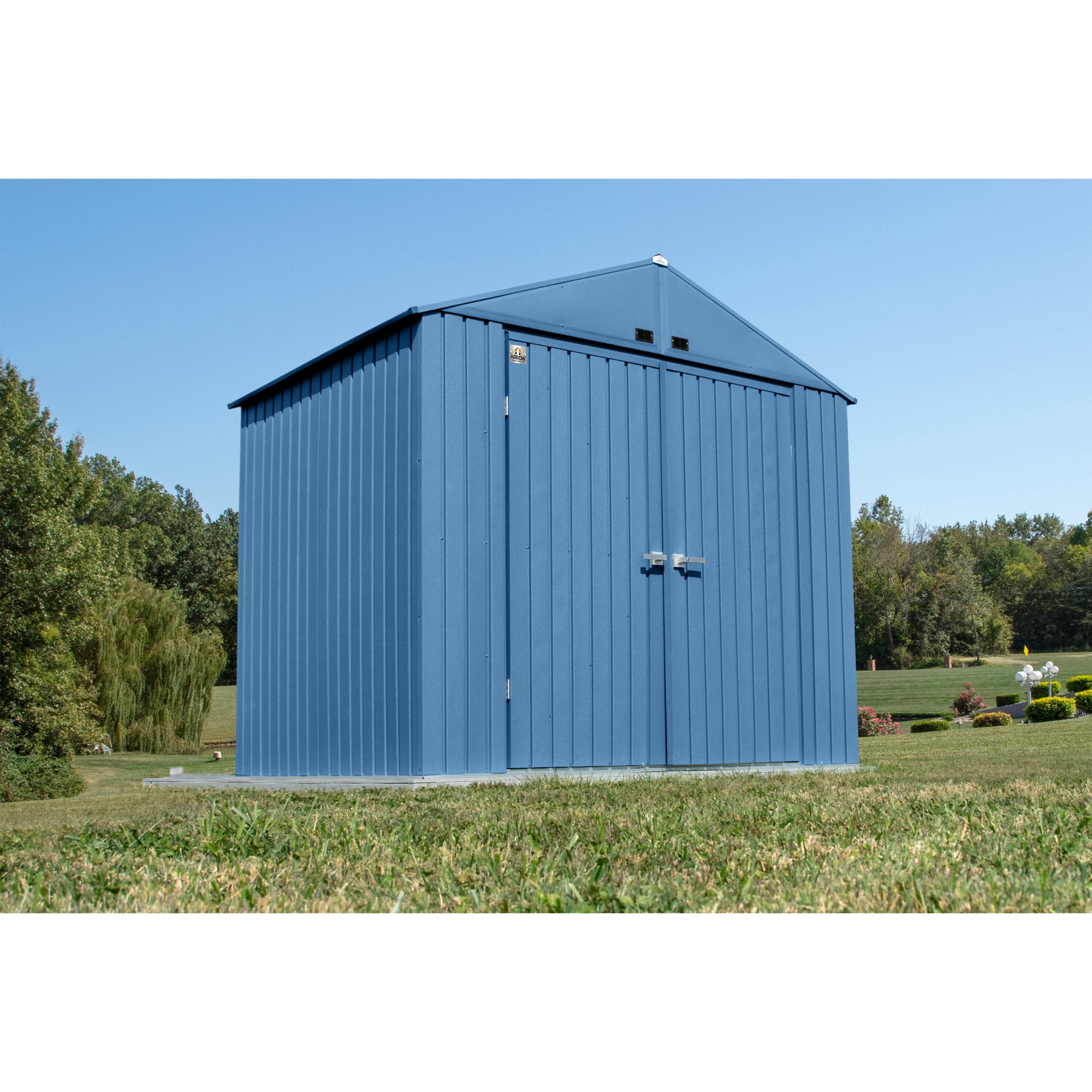 Arrow Elite 8 x 6 x 8 ft Blue Grey Steel Storage Shed