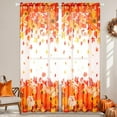 thumbnail image 3 of dinii Fall Sheer Curtains for Living Room, Thanksgiving Pumpkin Curtains 84 Inch Length 2 Panels Set, Falling Maple Leaves Sheer Curtain Drapes for Bedroom Windows Fall Decor Gifts (52" W x 84" L), 3 of 6