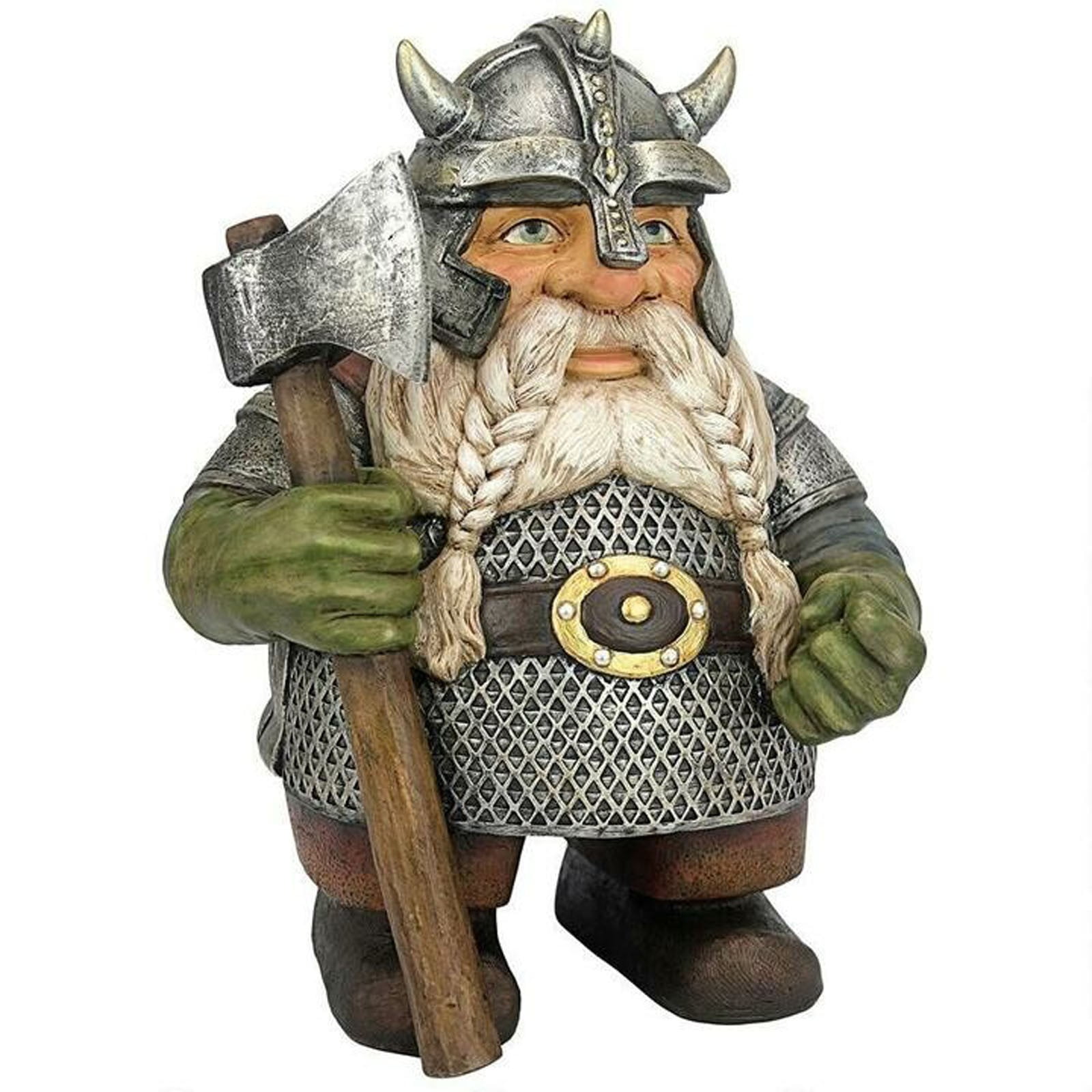 PVCS Viking Norse Dwarf Gnome Statue Resin Ornaments for Garden Home