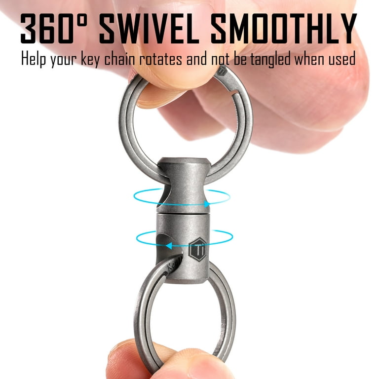 Titanium Swivel Carabiner Keychain Set With 360 Degree Rotation