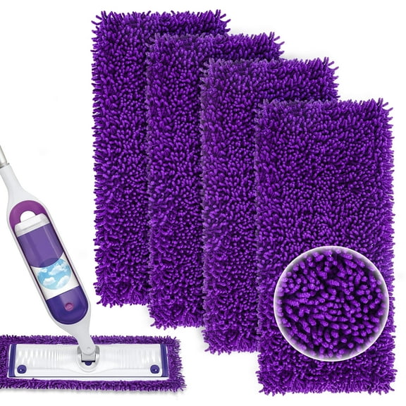 TSV 4pcs Mop Refill Pads Compatible with SwifferPowerMop, Microfiber Mop Head Replacement